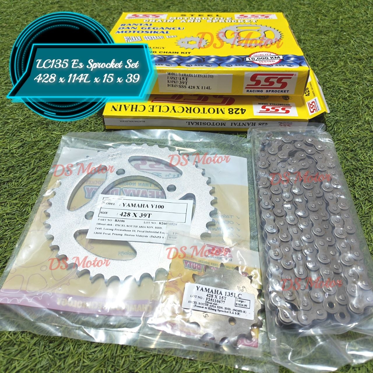 Sprocket Set / Chain Set SSS EX5 , RXZ , LC135 ES