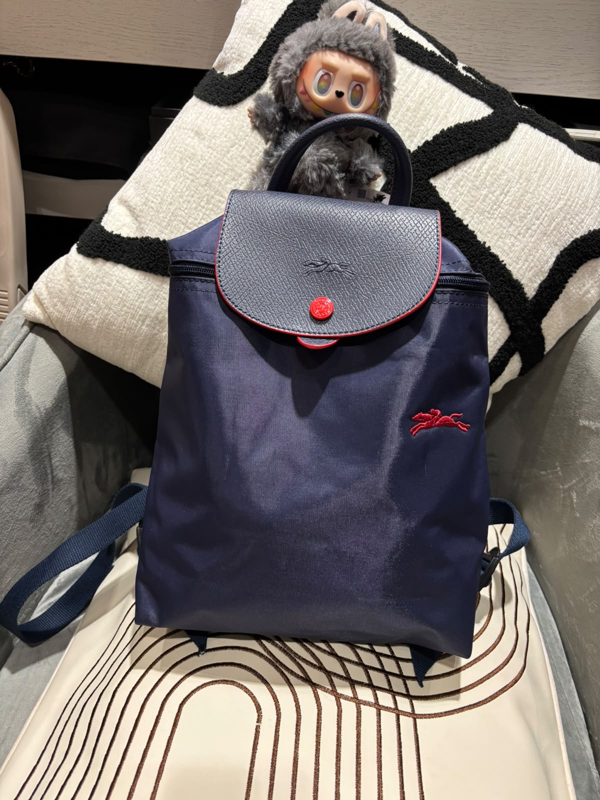 LONGCHAMP  Nylon Le Pliage Club Backpack 深藍色100%Authentic, 95%New