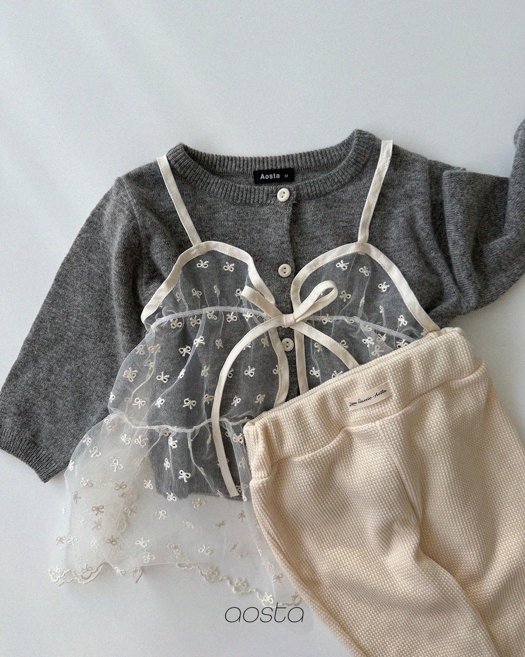 Aosta | [Lace Ribbon Open Dress]