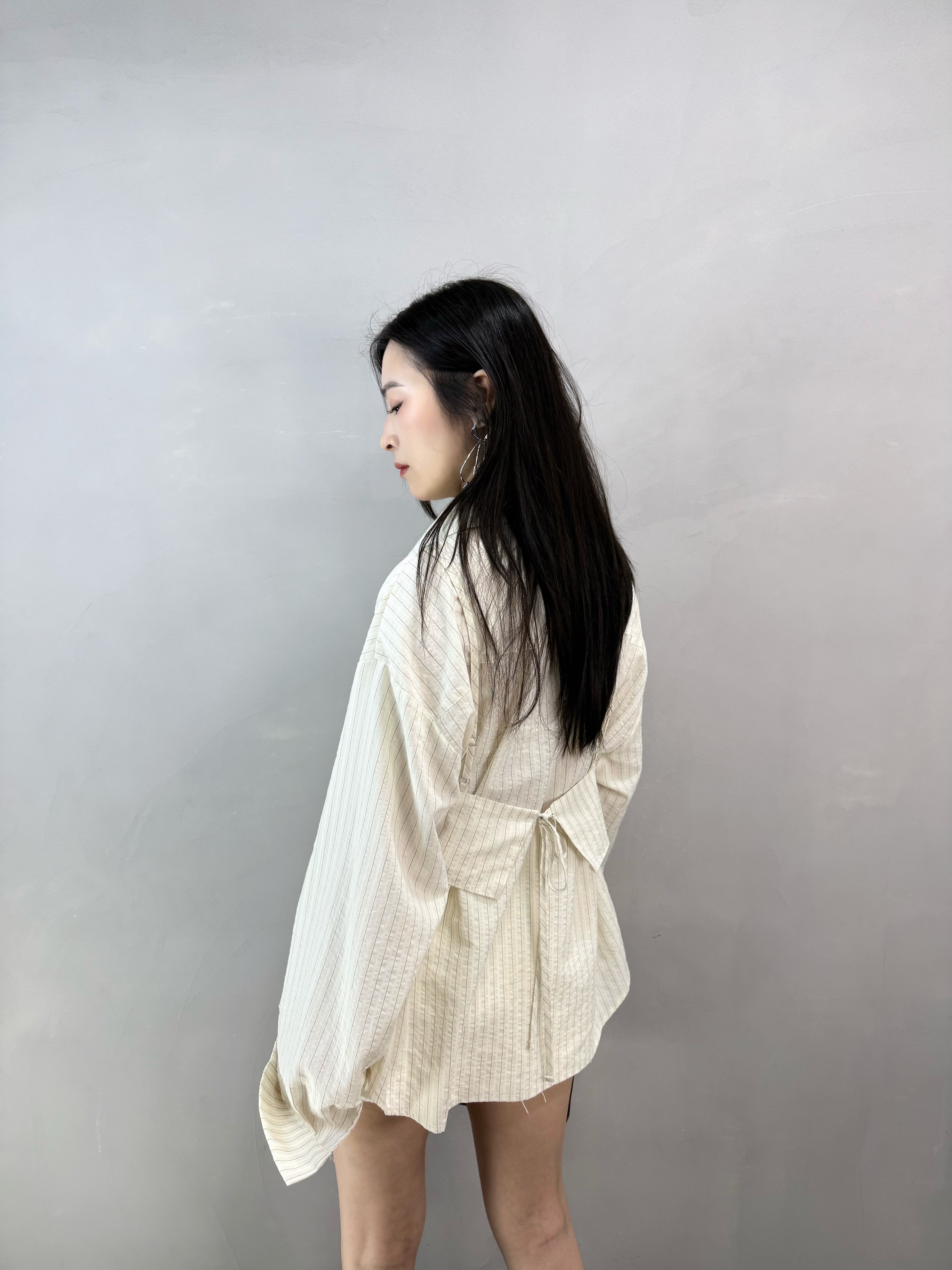 J80 條子恤衫+吊帶Set