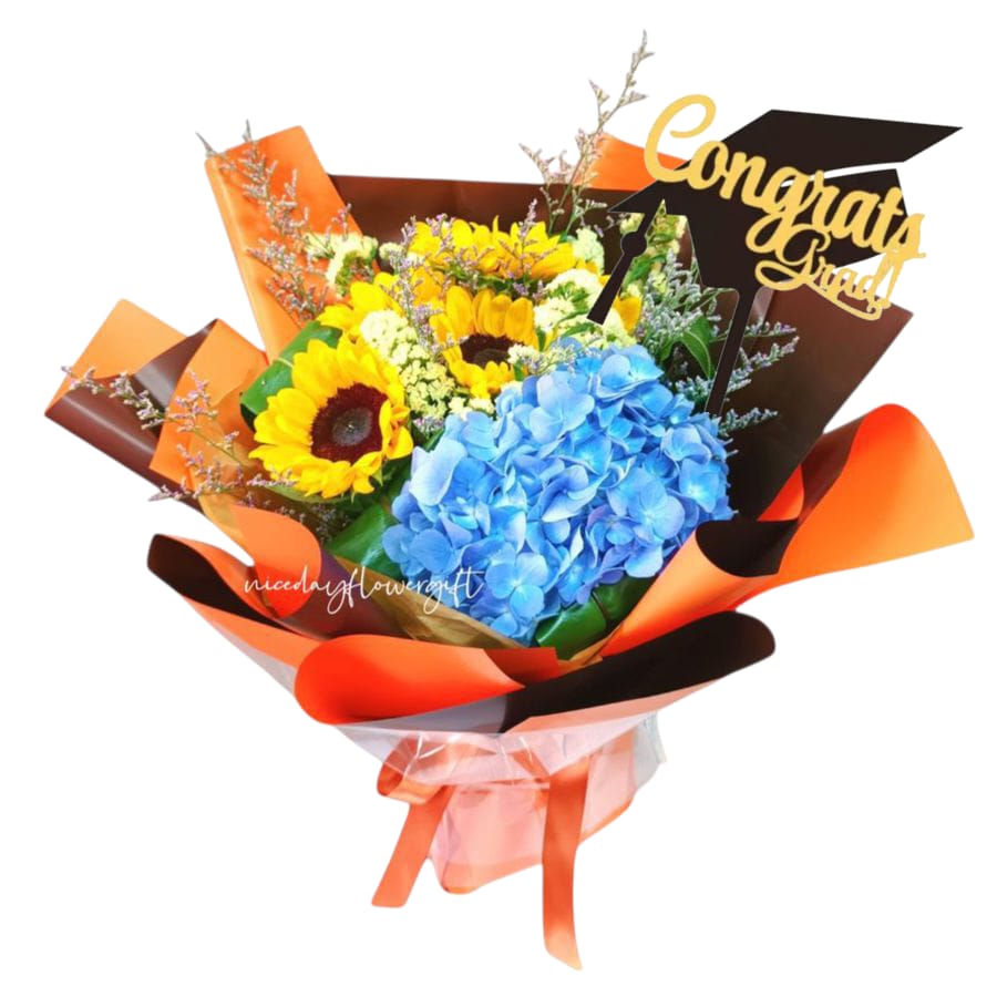  BB60 向日葵繡球花束