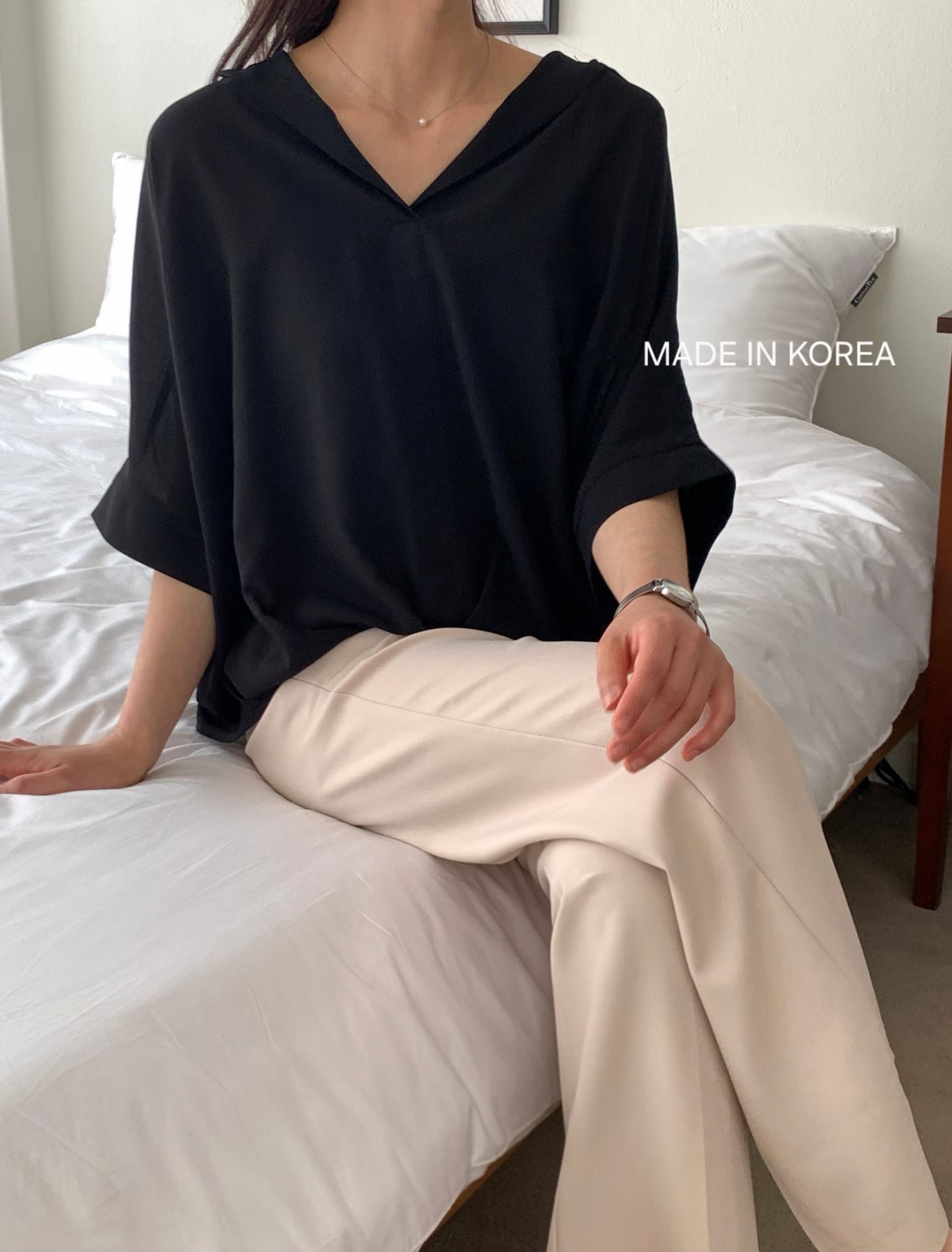 G6272 韓國🇰🇷V領淨色top