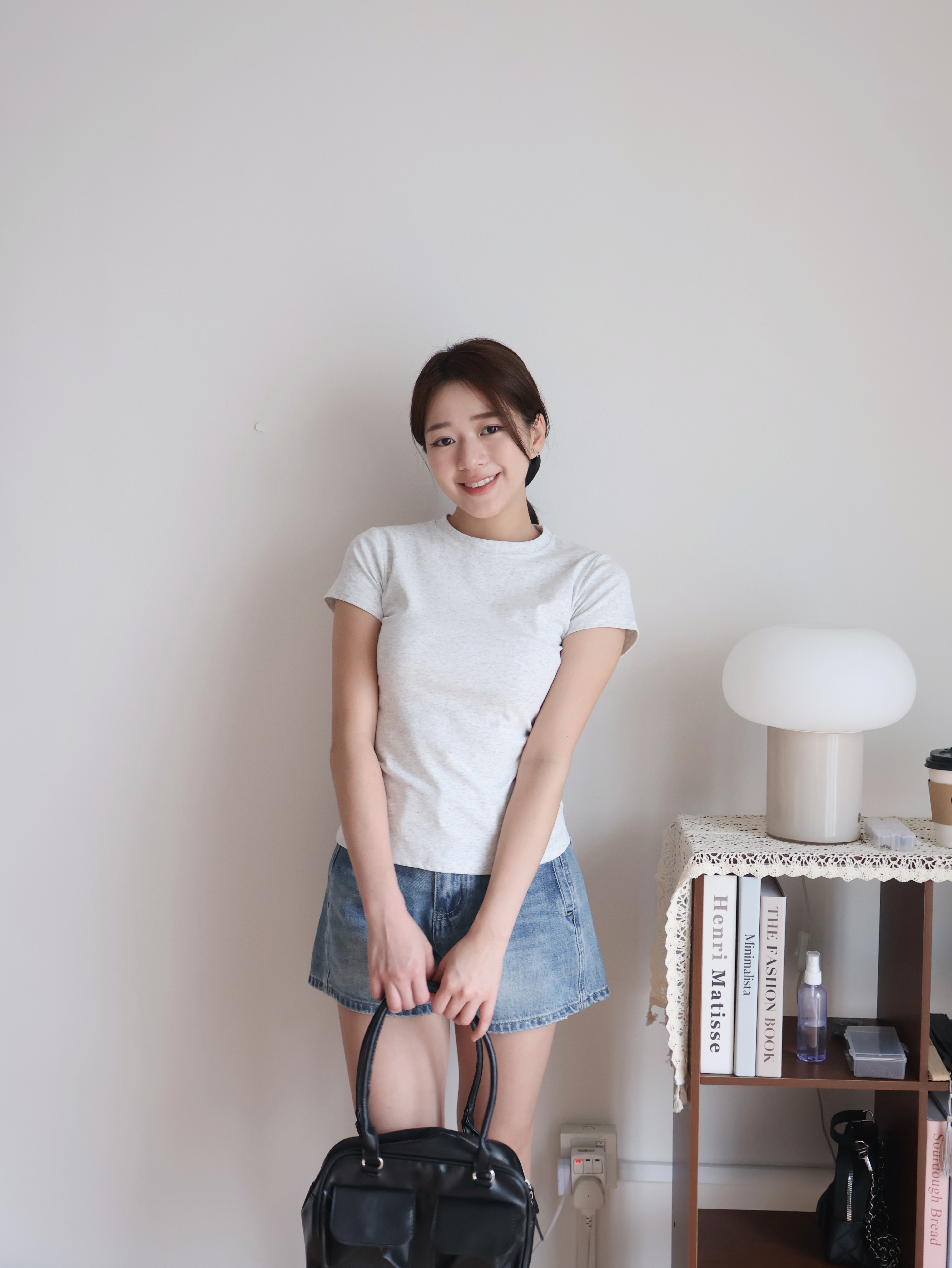 Hailey Cotton Tee | Ash