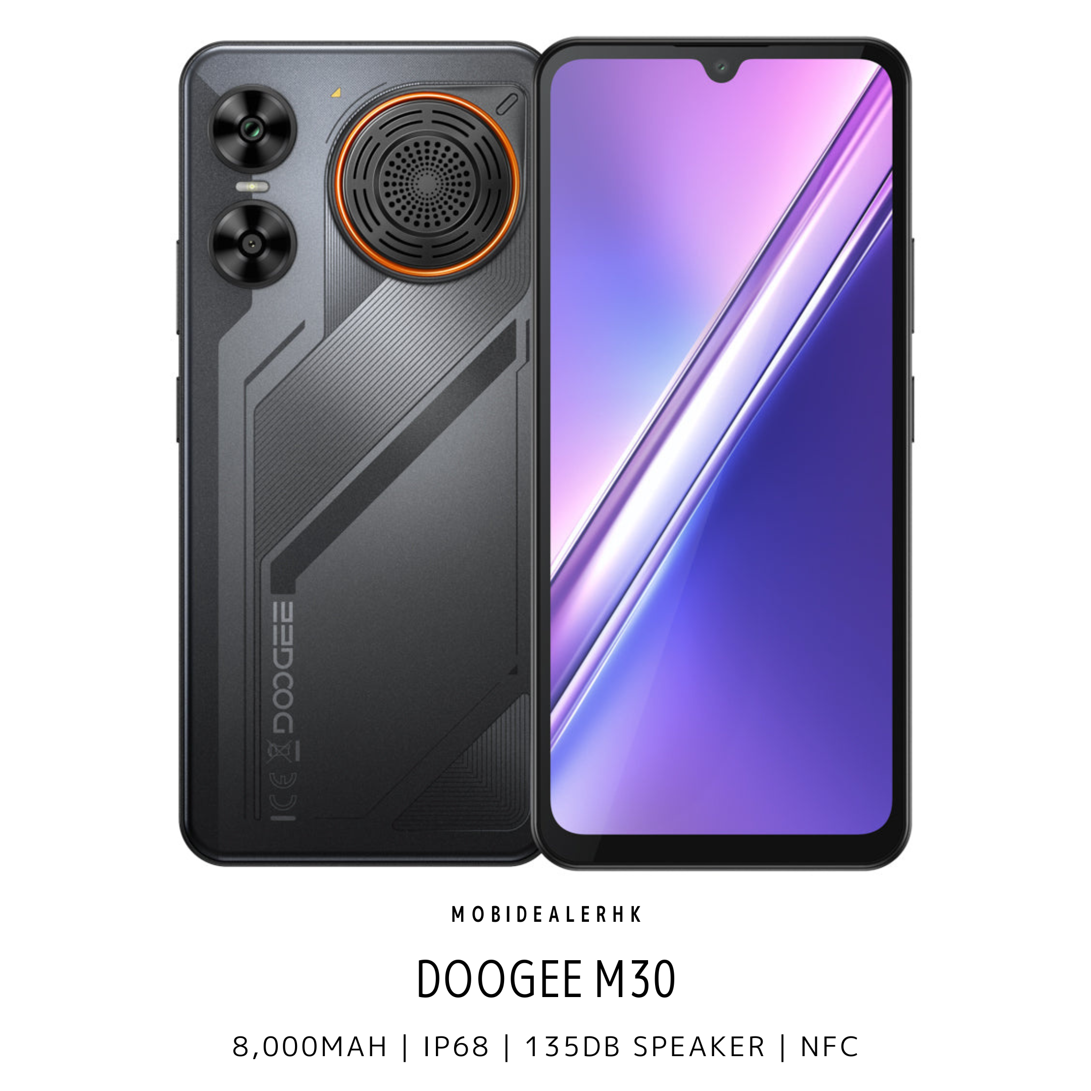 Doogee M30 | 道格 M30 | 4G | 智能手機 | 8000mAh大電量 | IP68防水 | 135dB大聲量喇叭