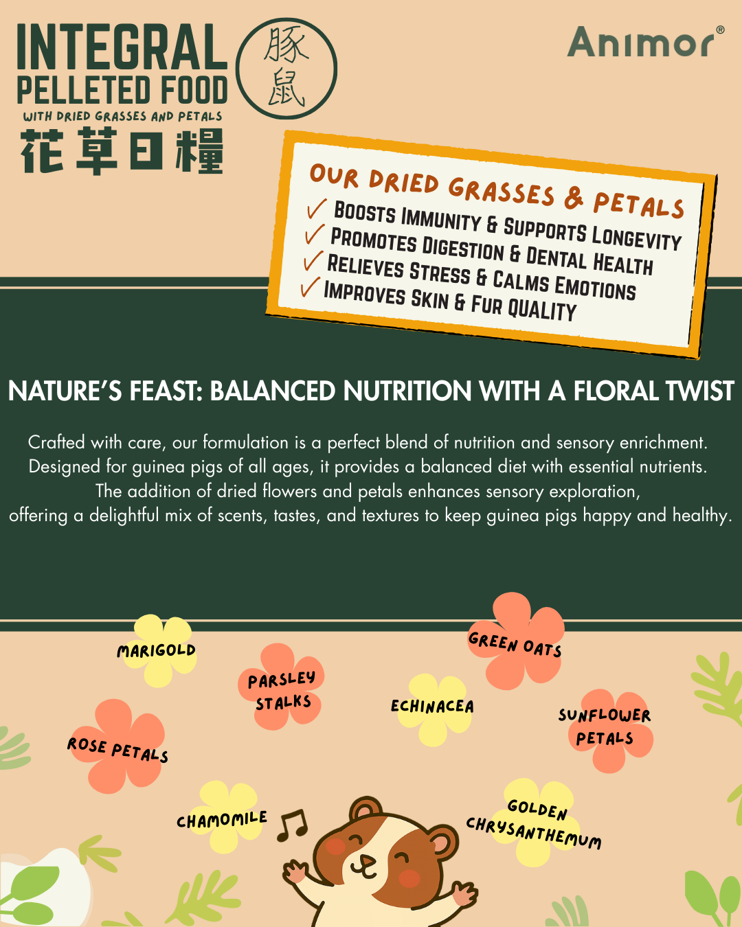 香港 Animor 花語日糧(天竺鼠) 2kg