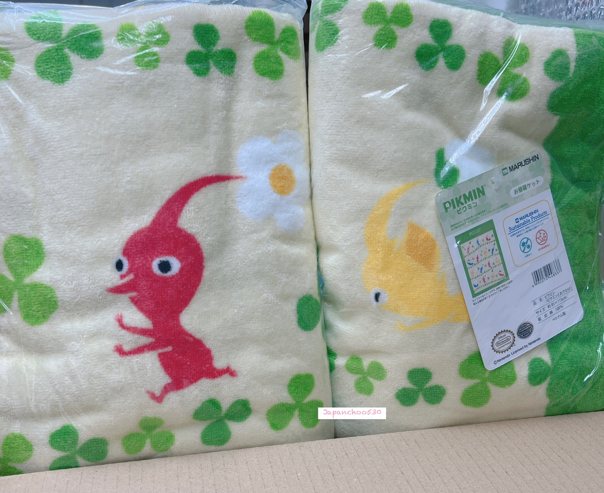 日本預訂📍日本皮克敏得意圖案夏日毛巾被仔