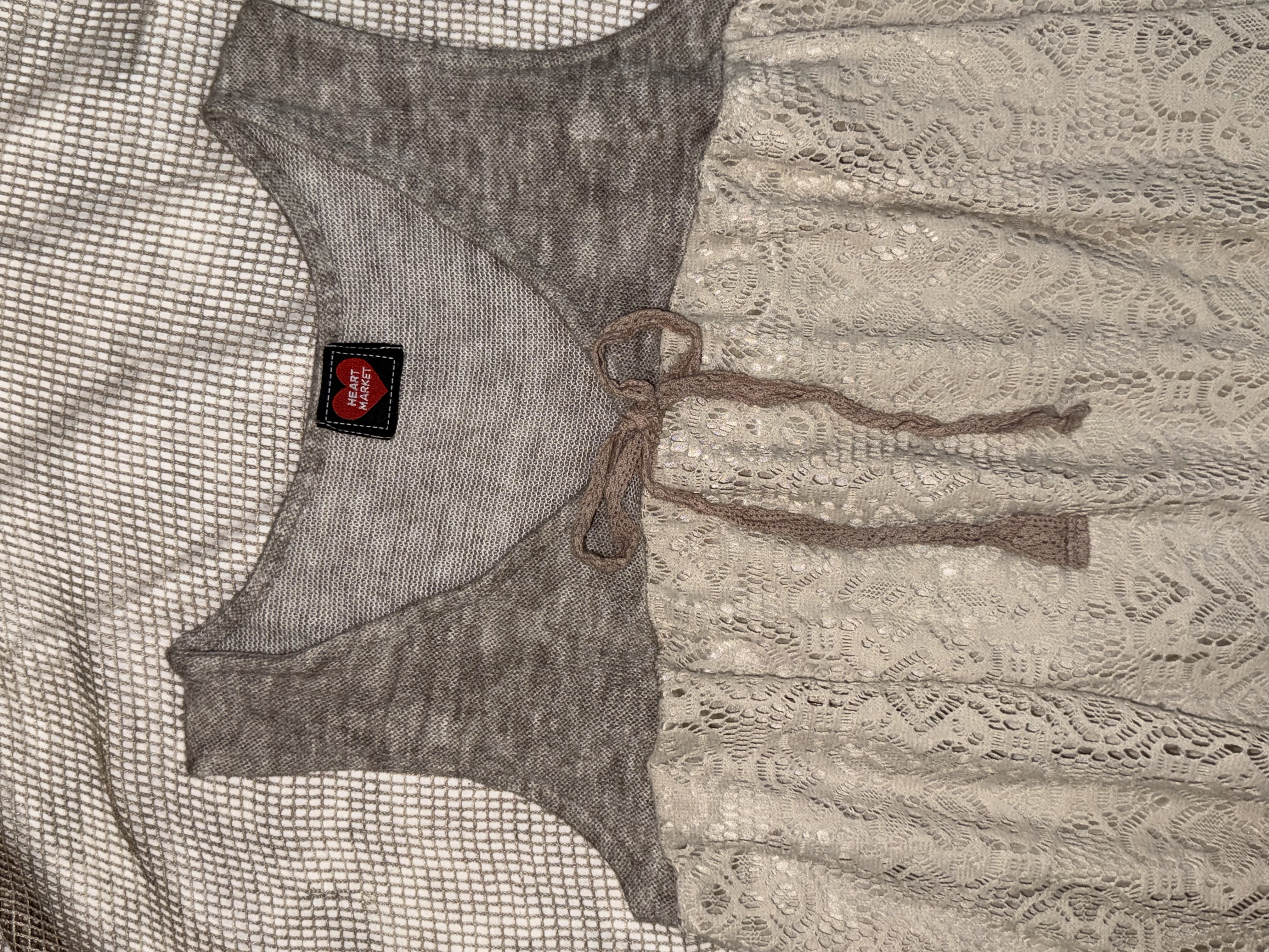 Beige Sleeveless Lace Dress