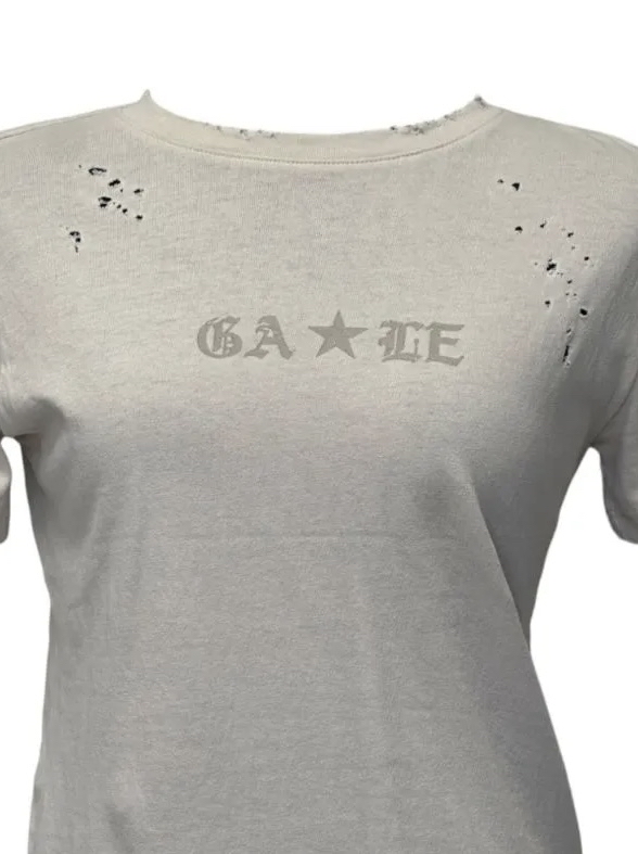 Gothic Star Distressed Crop Top