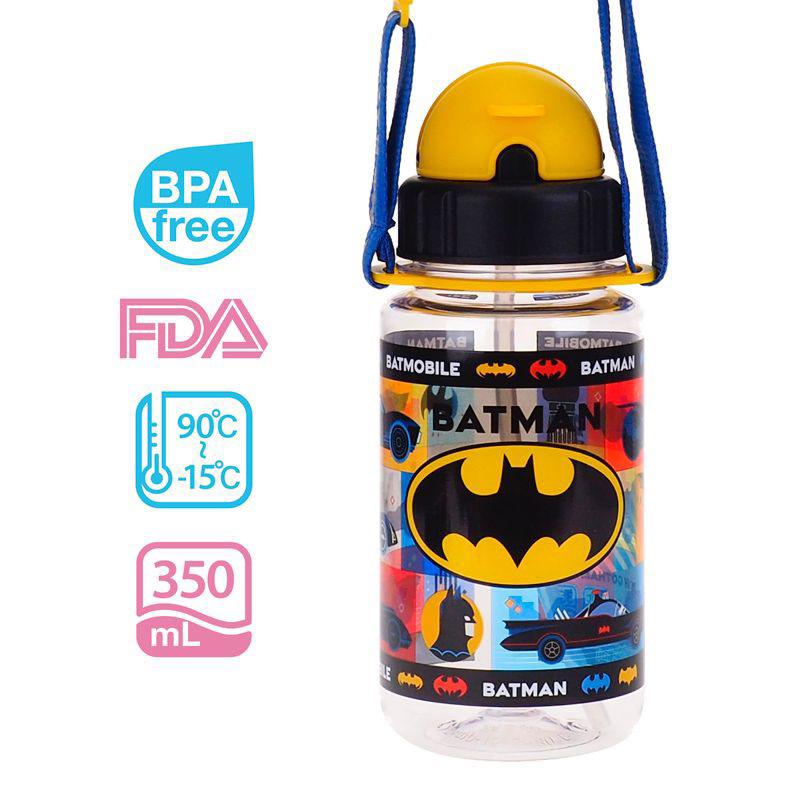 Batman 350ml BPA Free 膠水樽連飲管及頸繩( B1-4980-6）