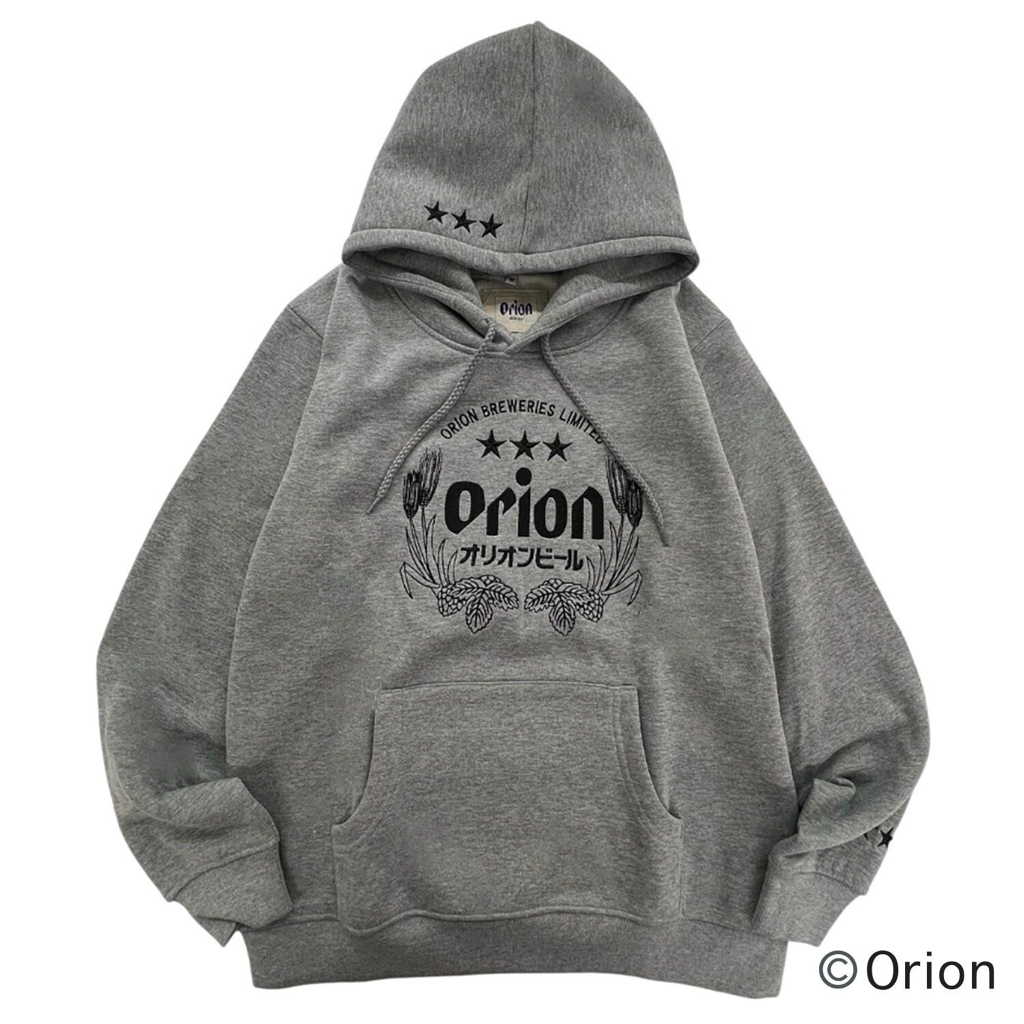 日版 沖縄 x Orion啤酒 有帽長袖衛衣-黑白LOGO(全1款)