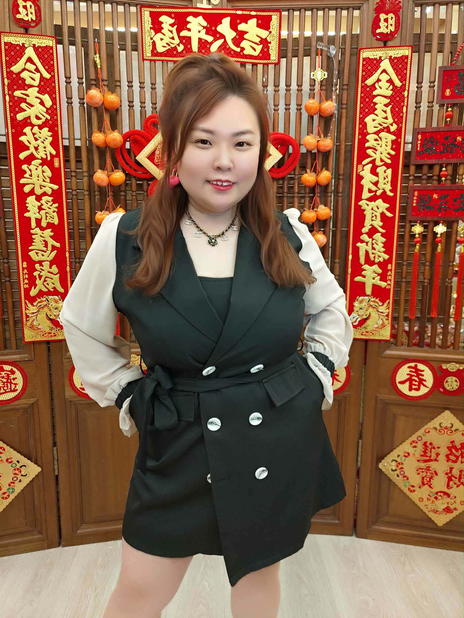 NFA06 TW#5276 收腰显瘦长袖连衣裙