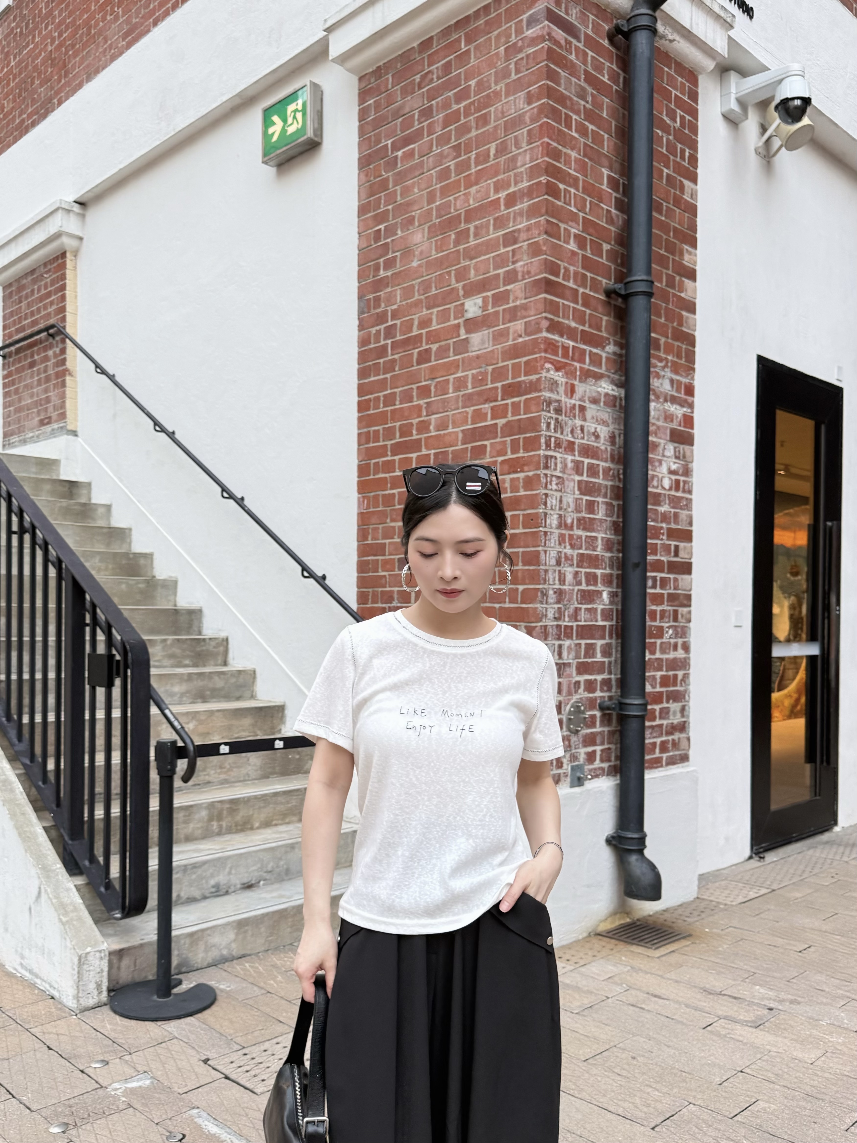 P70 刺繡字竹節棉Tee
