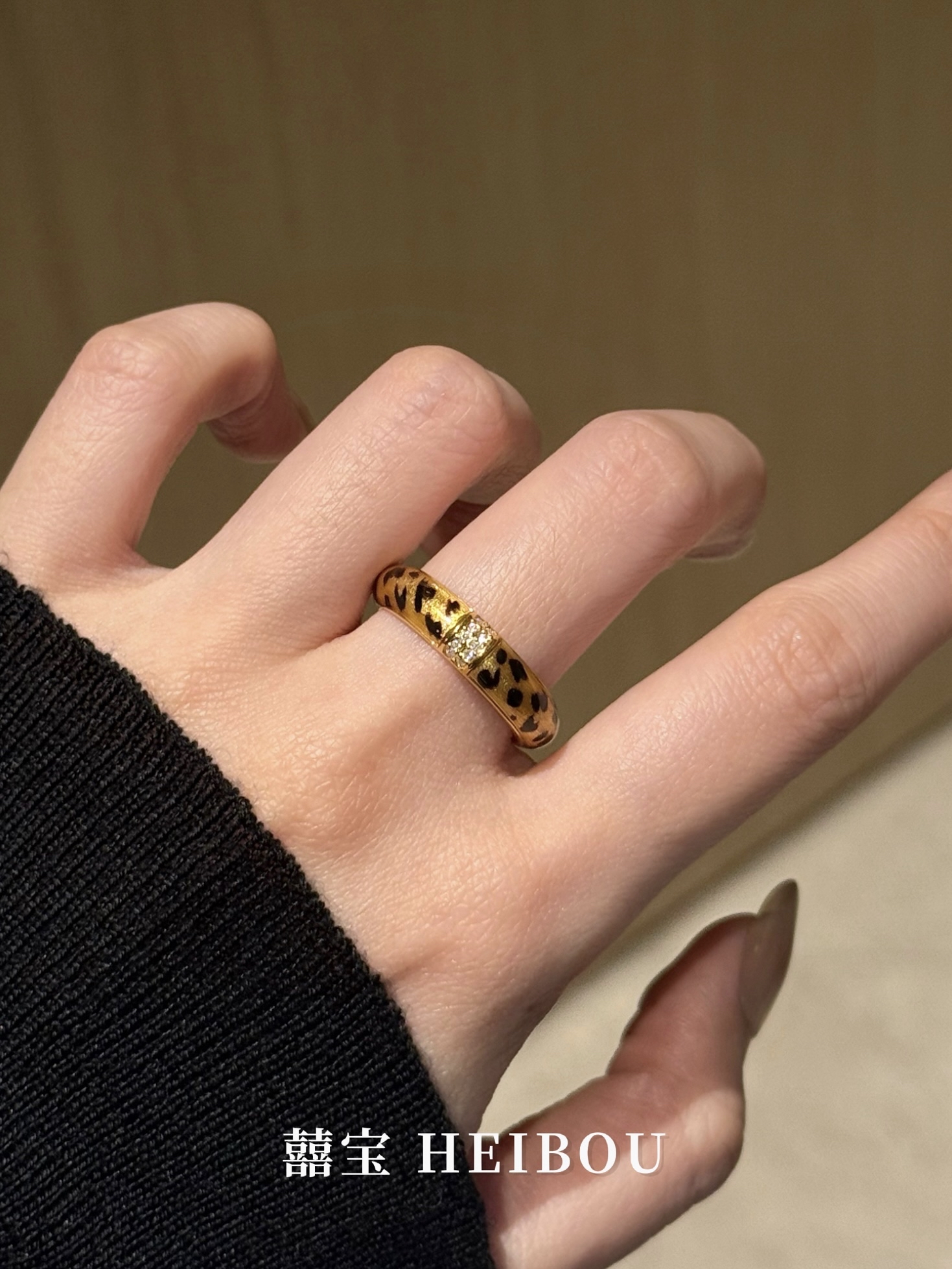【5D镶嵌】点钻豹纹戒指