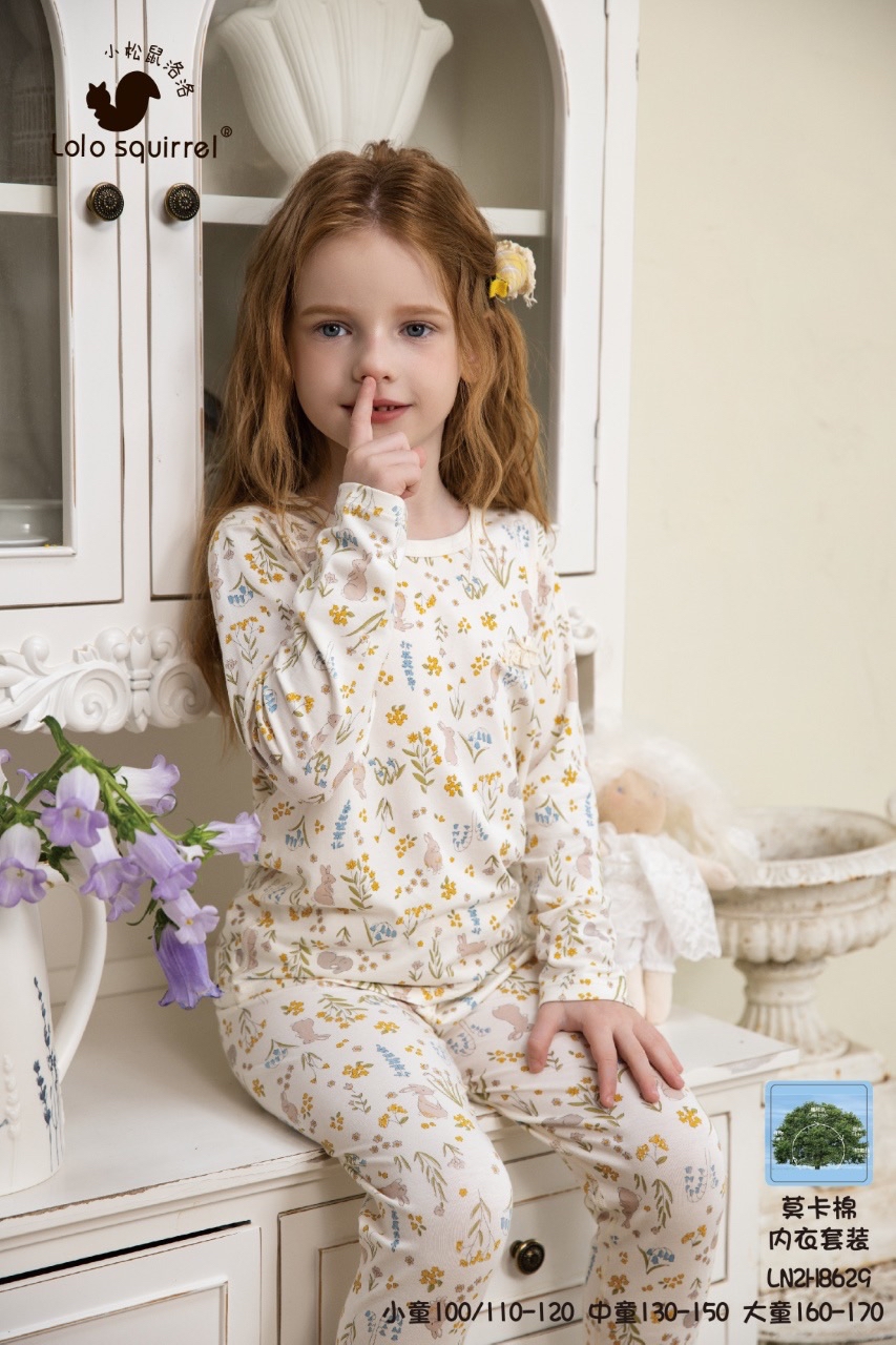 LLSQ Vintage Floral Bunny Antibacterial PJ 