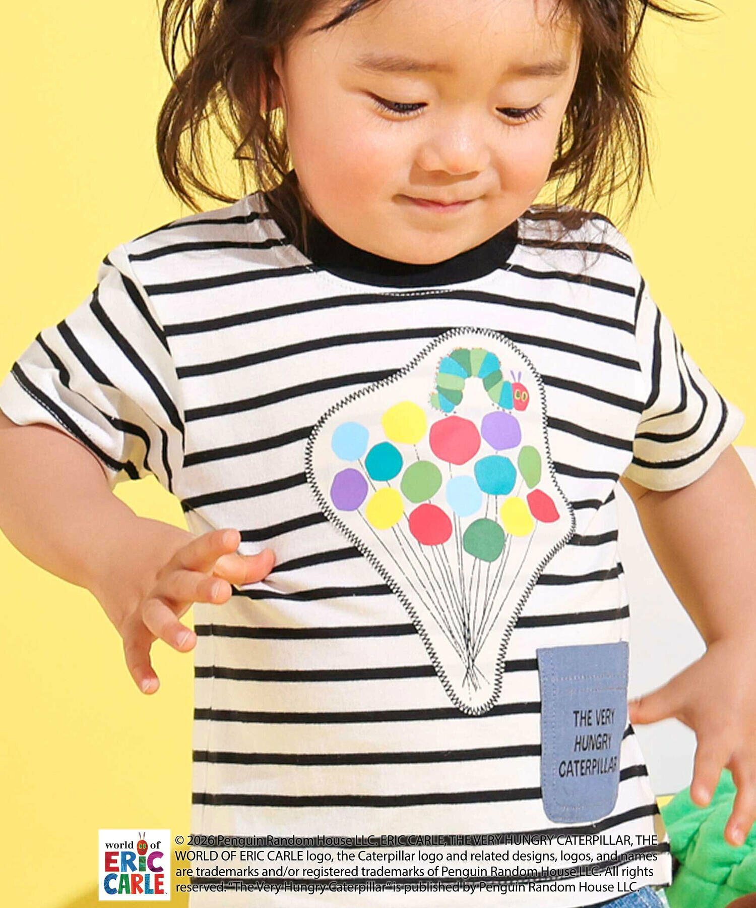 🇯🇵預訂 日本直送🇯🇵Slap Slip x 好餓的毛毛蟲系列貼花條紋短袖T恤