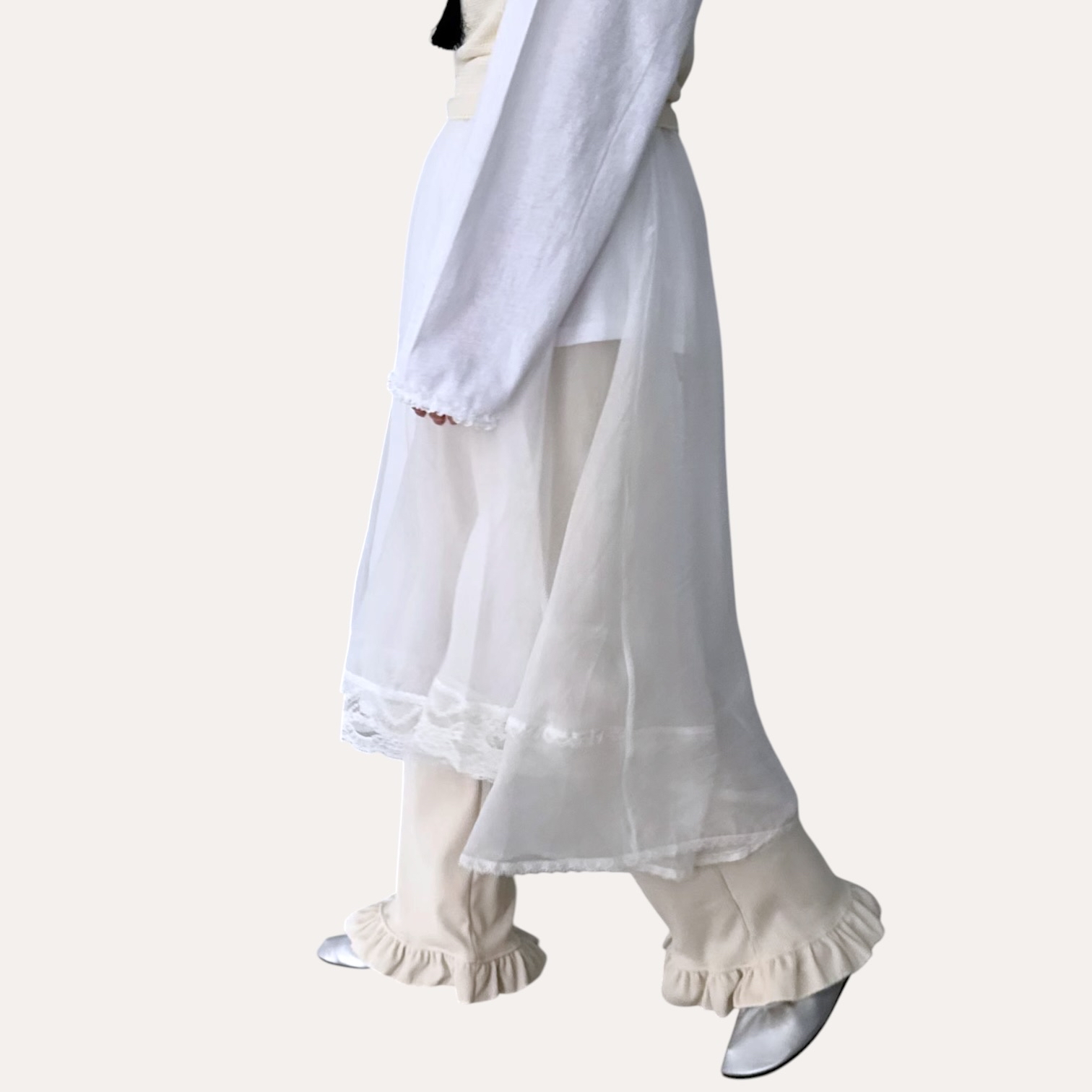 221015 滑料透紗長裙