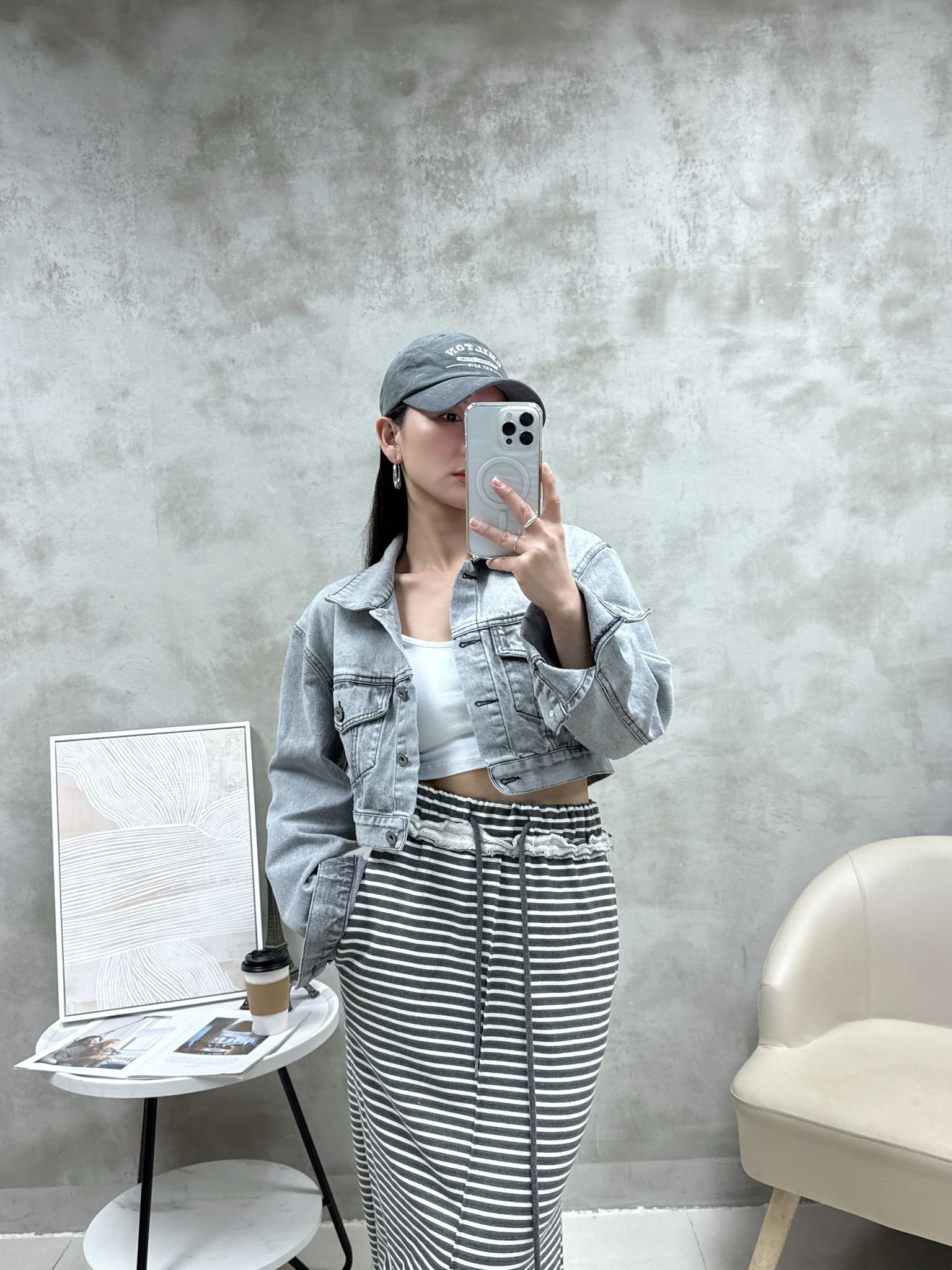 C11 剪邊衞衣棉半裙