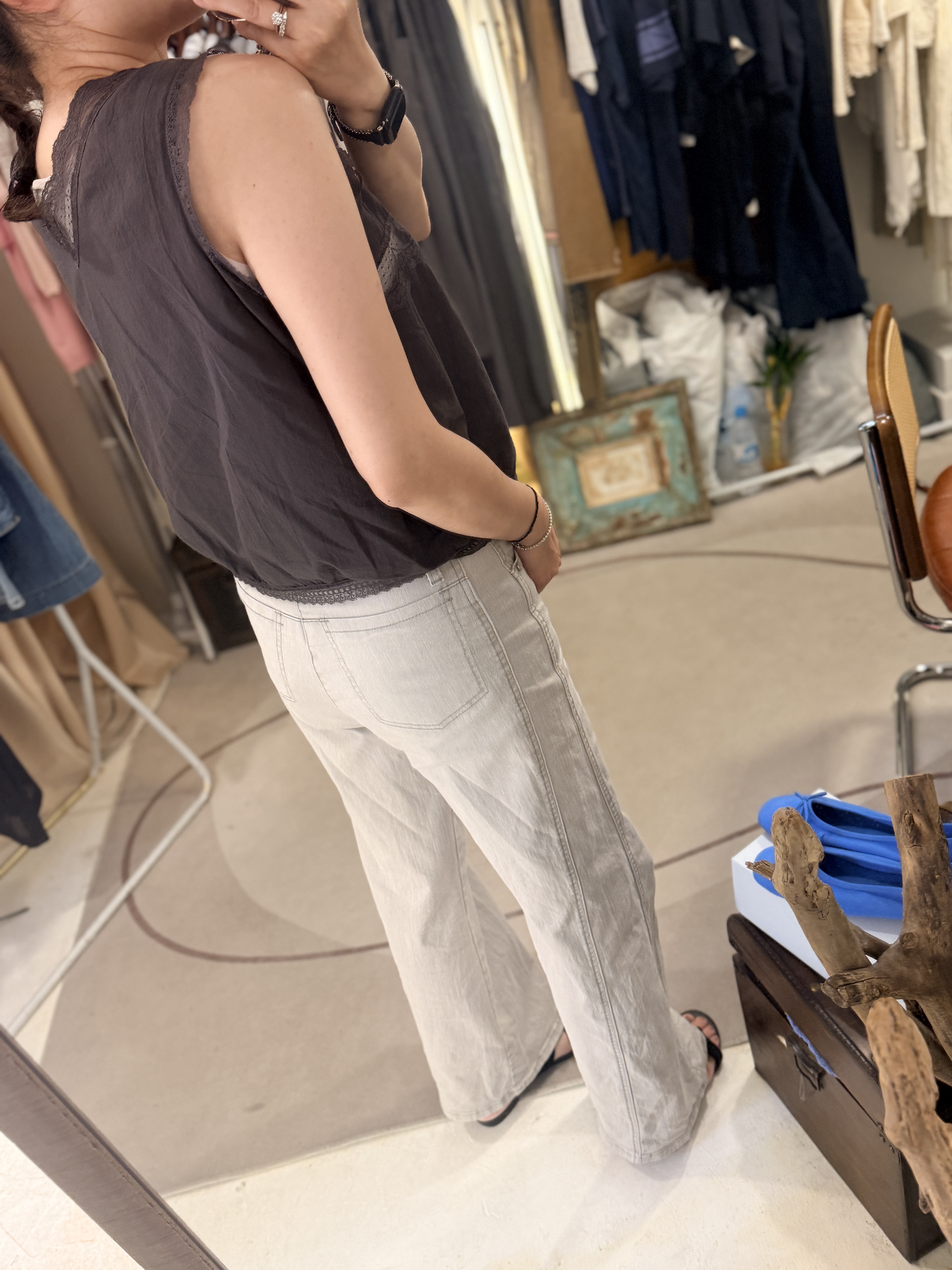 Lace vest shirt