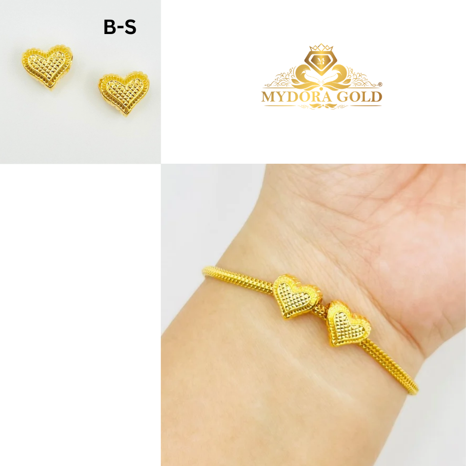 MYDORA Charm Bead Love Anyaman Full Gold (5G) l EMAS 916/22K