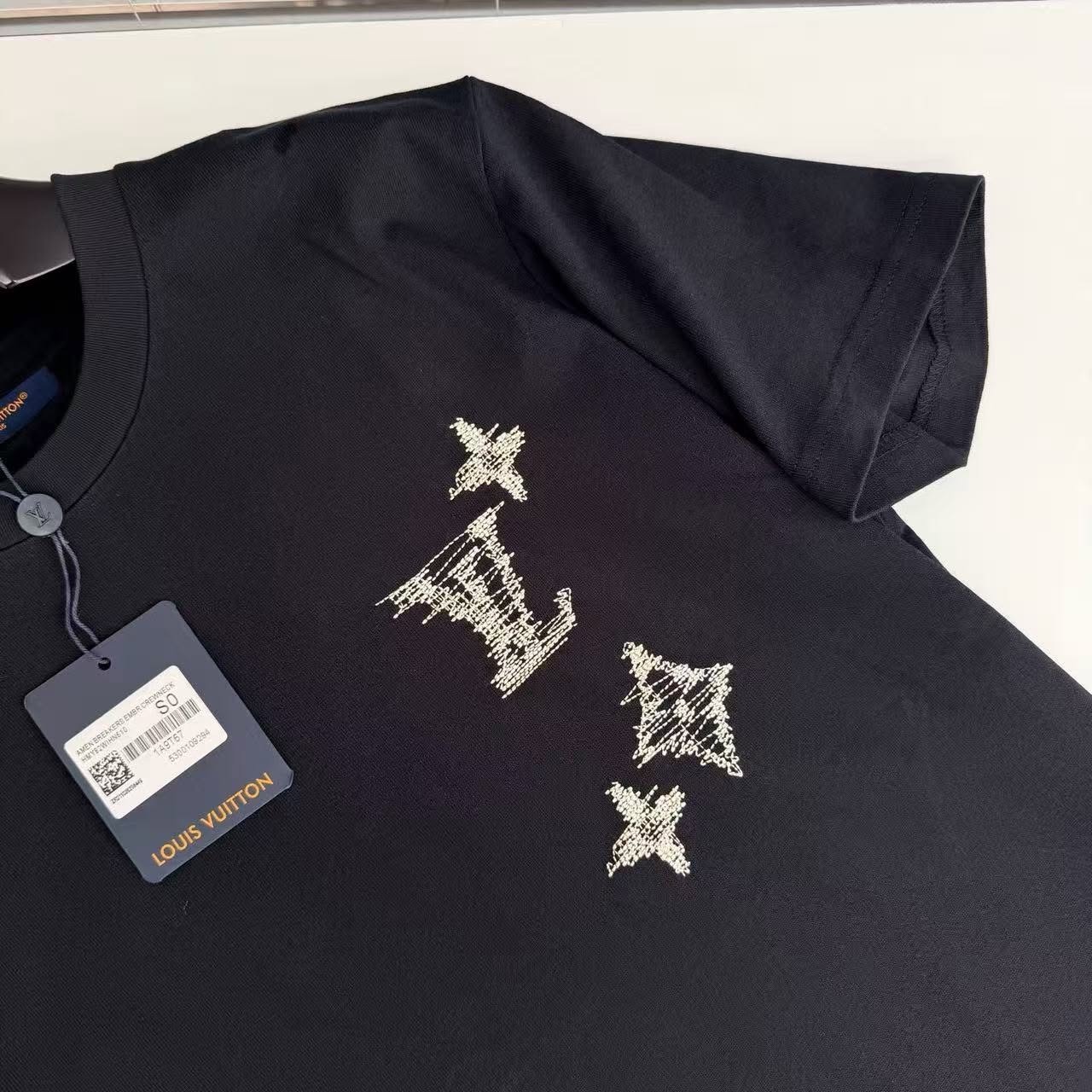 【原單】LV Embroidered Signature Short-Sleeved T-Shirt 刺繡簽名短袖Tee