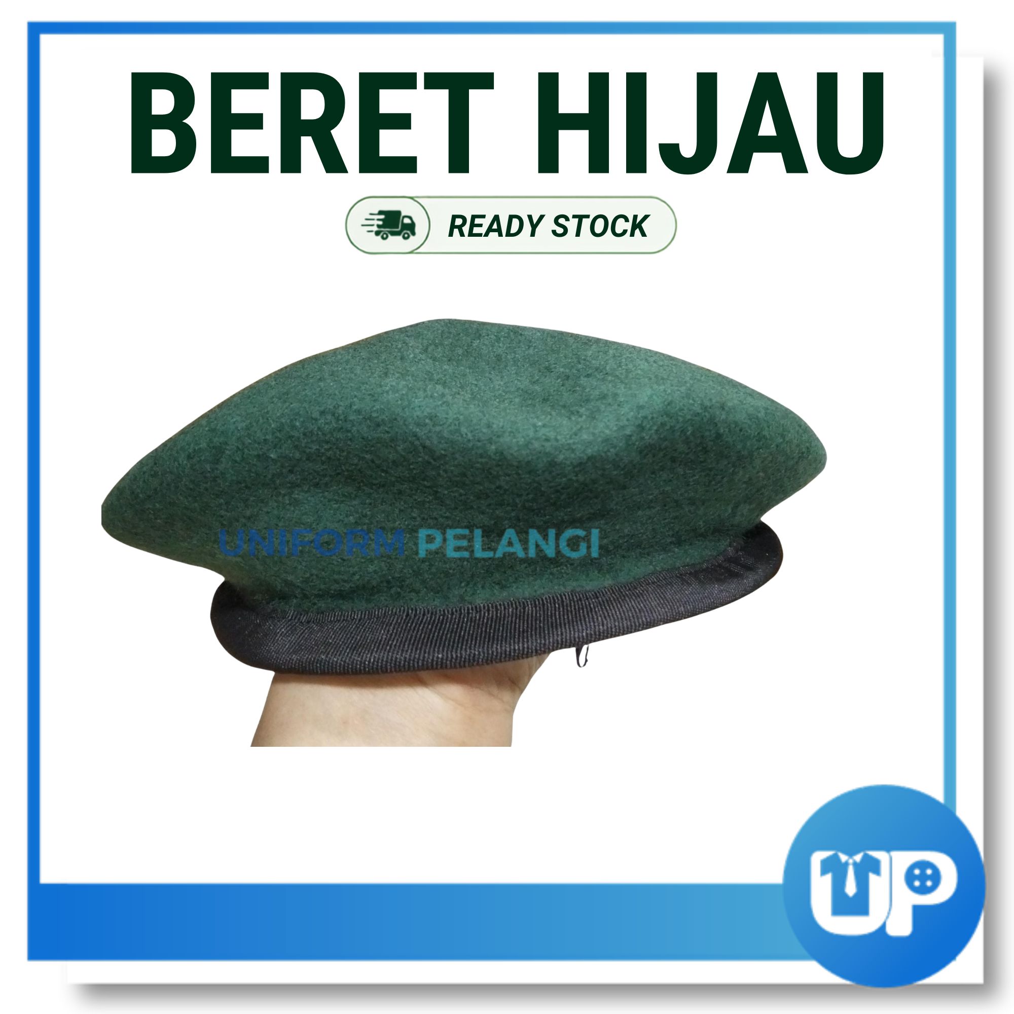 KANGOL Beret Hijau Sekolah Kokurikulum Beruniform Persatuan 100% Wool Brand Kangol