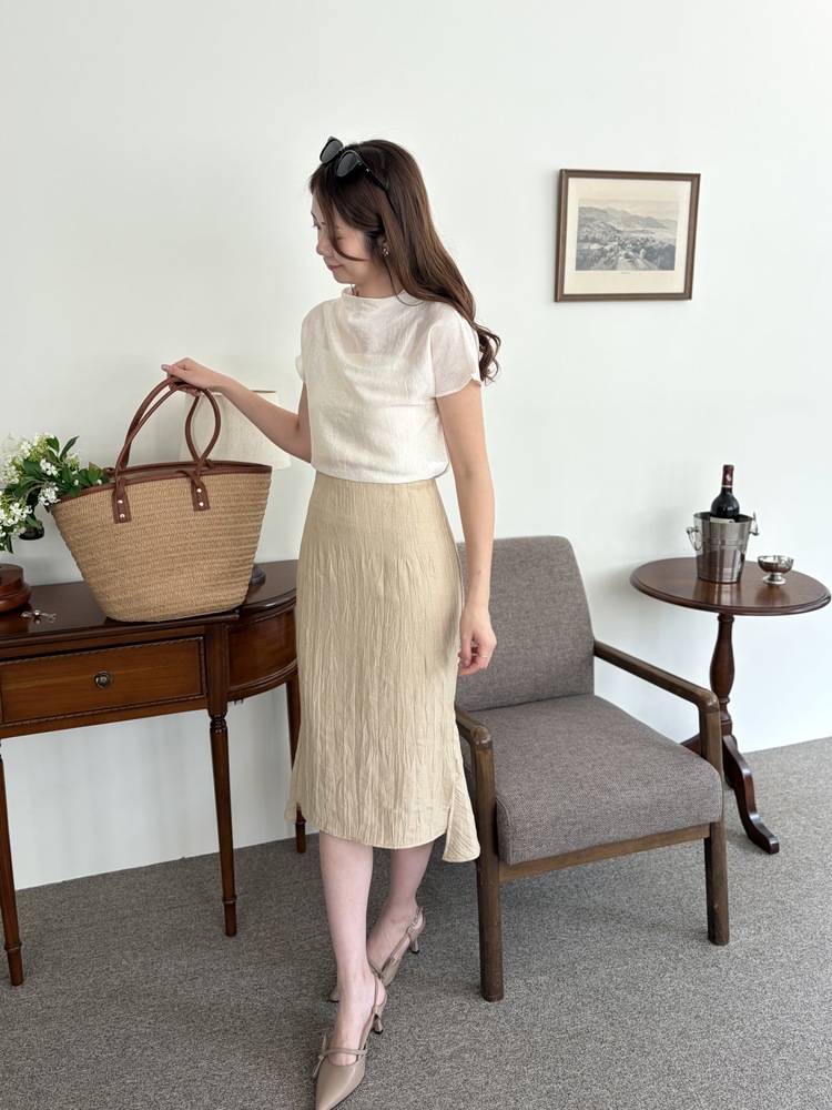 Odette Sheen Top (Ivory)