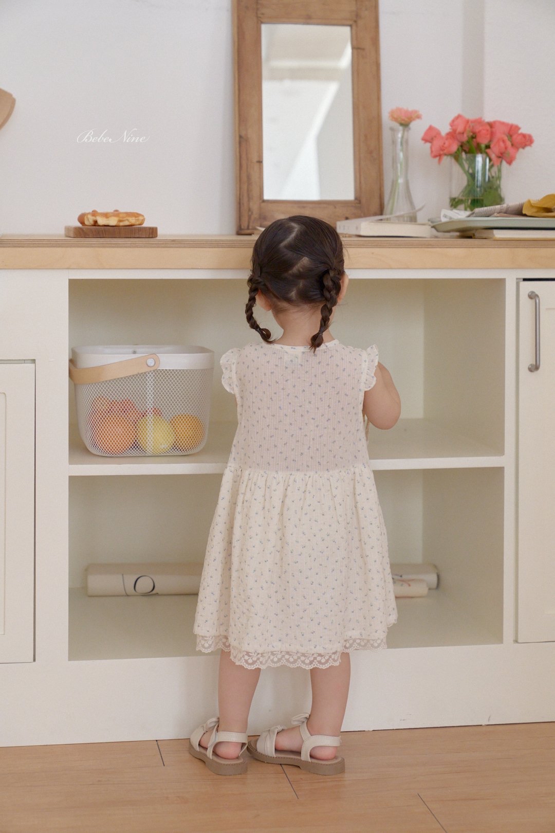 ☀️預訂 韓國直送☀️🇰🇷Bebenine兩色碎花綁帶荷葉邊背心連身裙