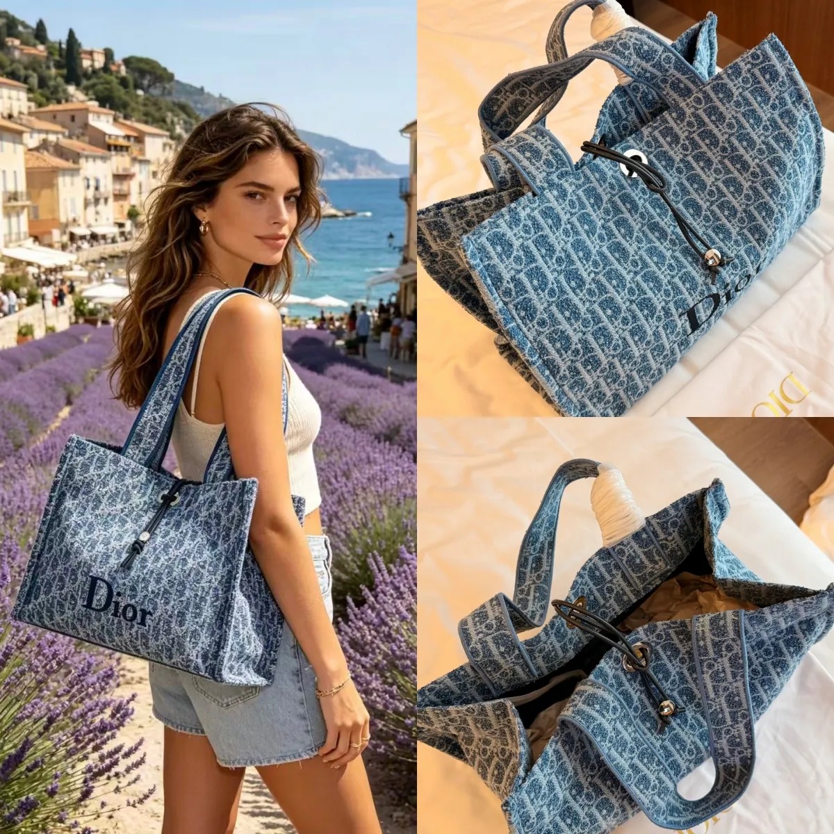 D 家牛仔色 tote 購物袋
