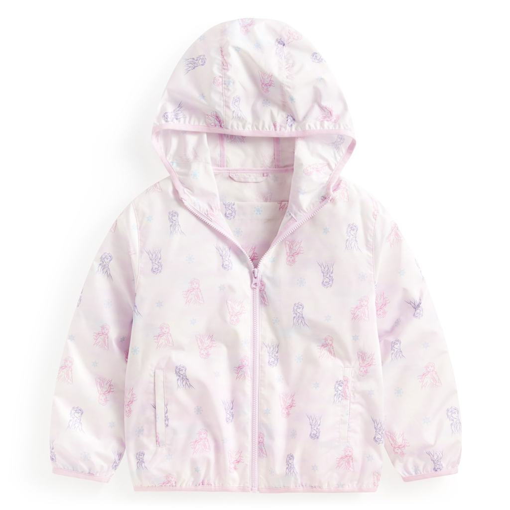 💚預訂 台灣直送💚Frozen系列兩色人物滿印抗UV輕型連帽風衣外套