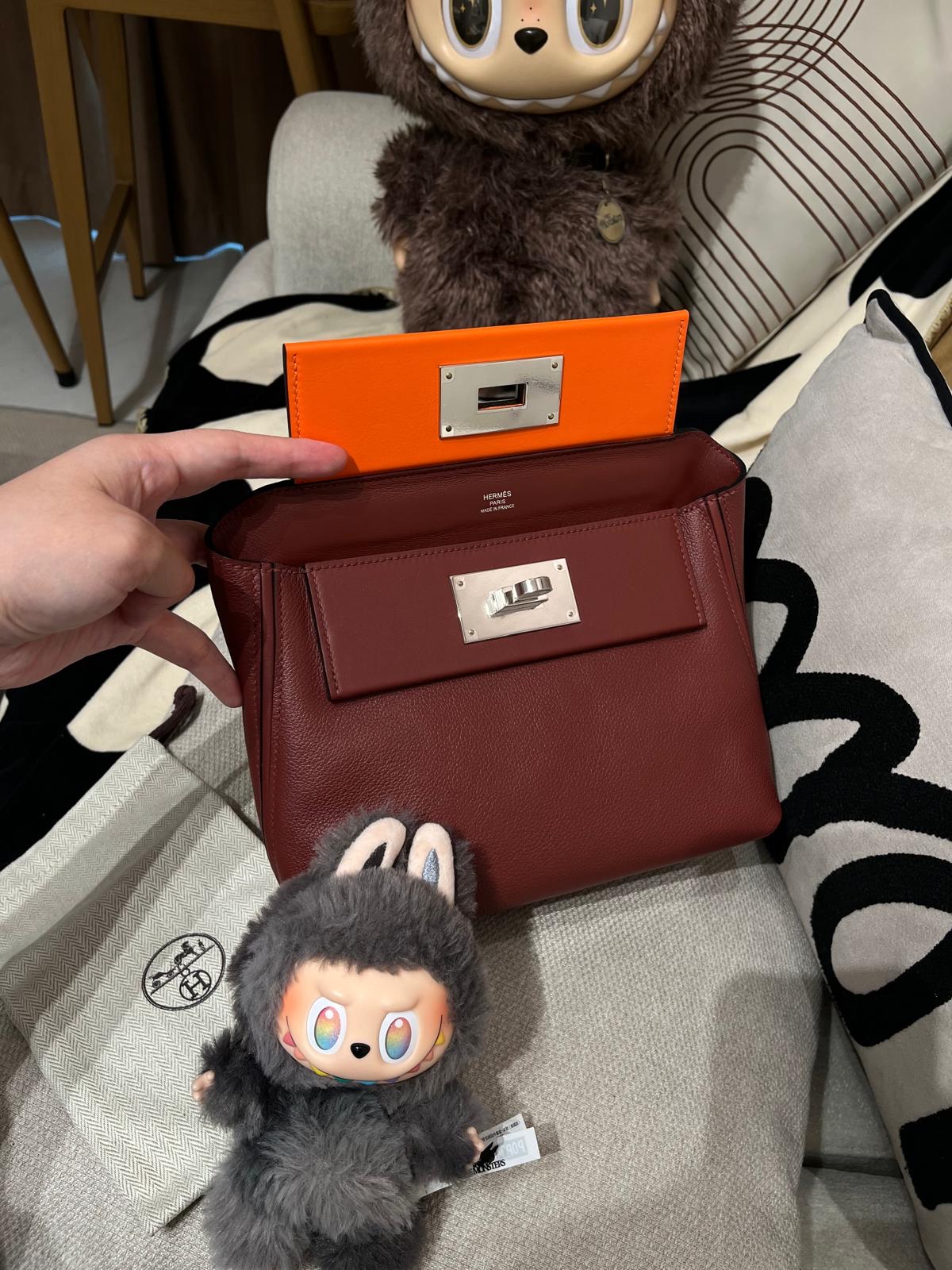 全新 HERMES 2424 mini 21cm STAMP B ,ROUGE H EVERCOLOR 100%Authentic, 全新Brand New ✅strap✅Dust bag✅box