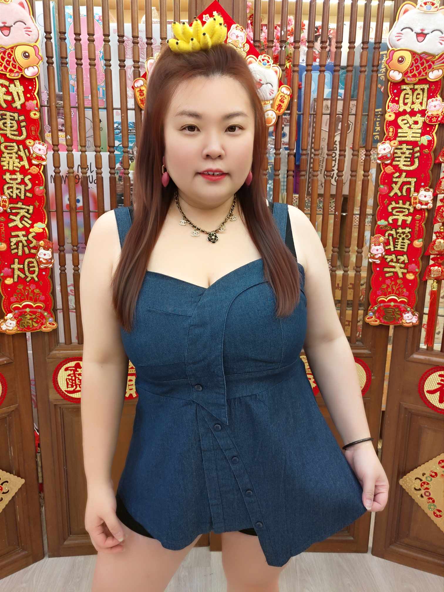 NBD06 TW#5819 牛仔吊带设计款上衣