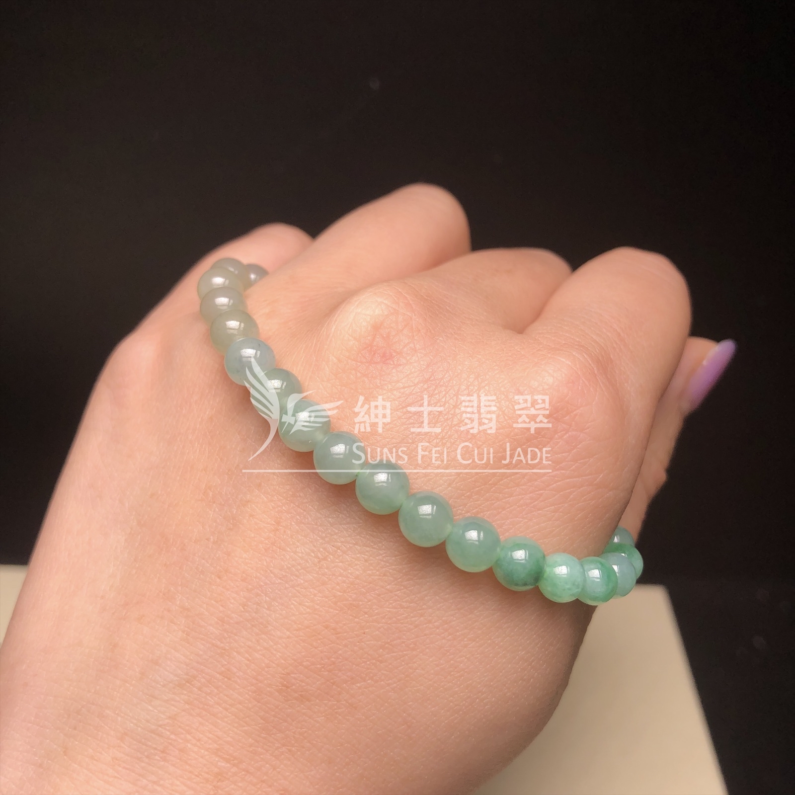 CA00607 漸變冰綠米珠串