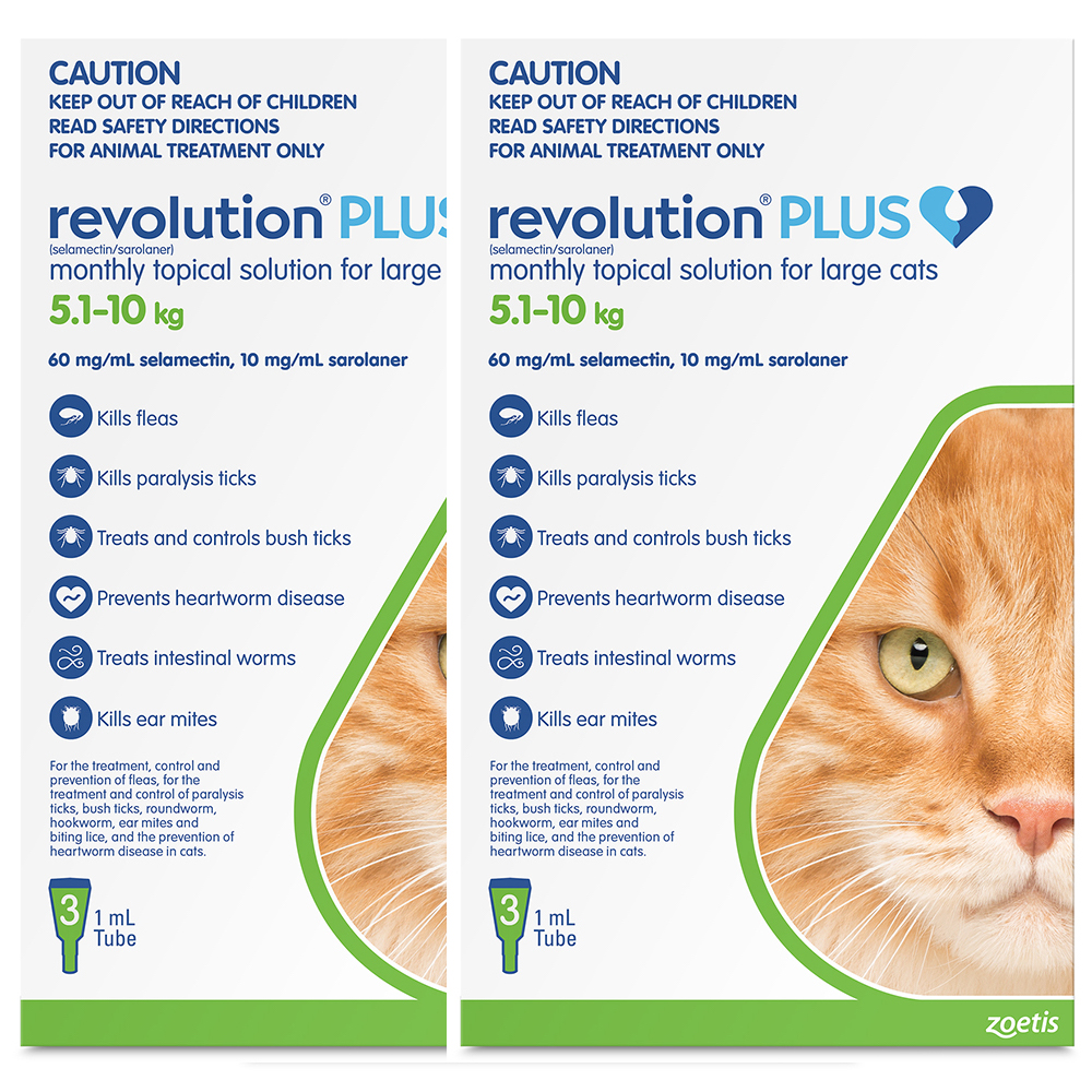 Revolution Plus For Large Cats 5.1 - 10Kg (Green)