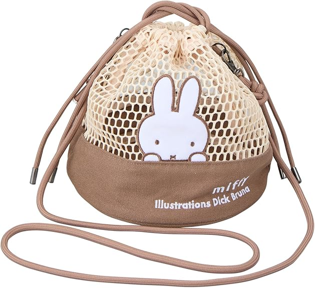 【日本直送】Miffy透氣抽繩單肩包｜夏天出街必備網眼斜揹包