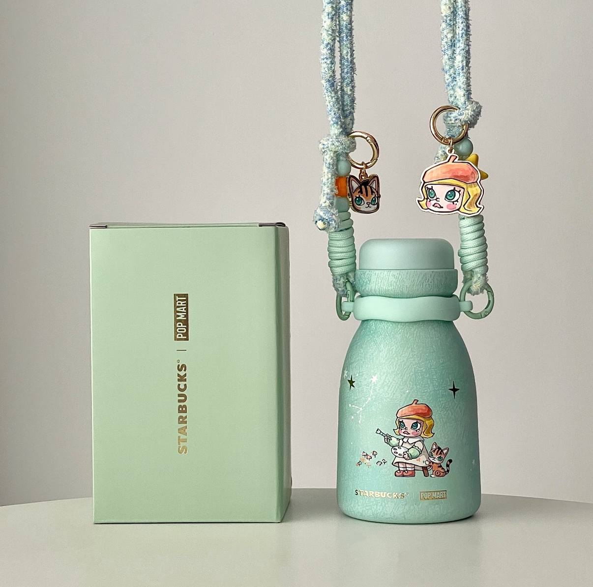 460ml Starbucks中國限定 X Popmart Molly20周年軟雪星夢聯名系列小畫家不銹鋼杯400ml