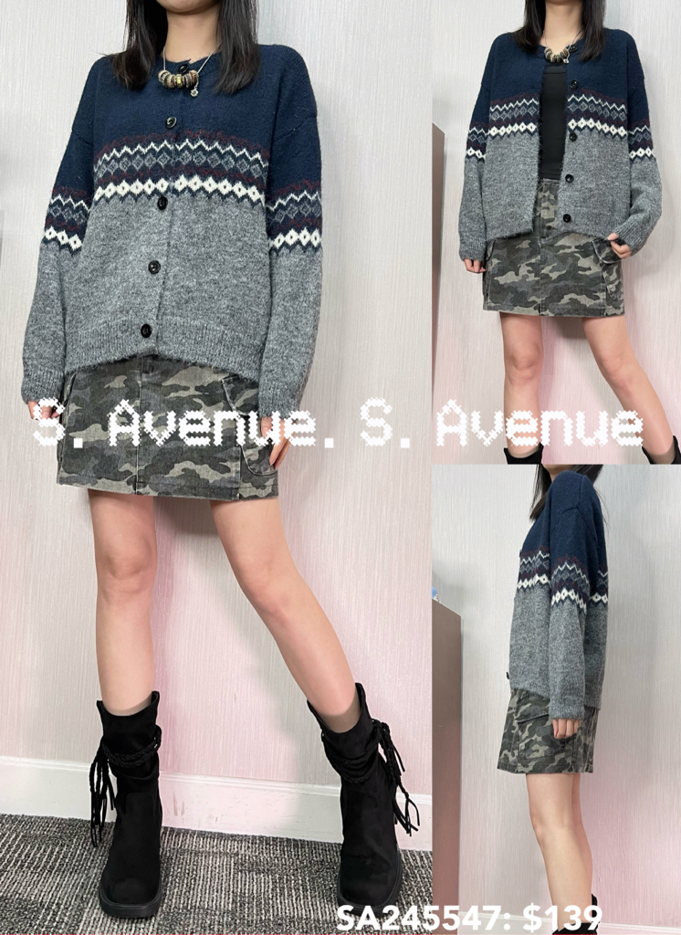 SA245547: 長袖織花有鈕冷外套