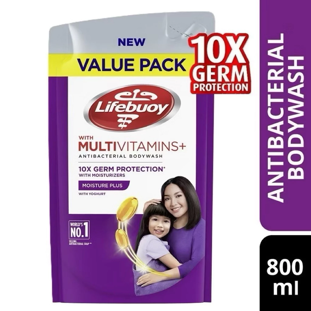 (VALUE PACK) Lifebuoy Body wash Anti Bacteria / Refill Pack - 450ml / 800 ml -  MOISTURE