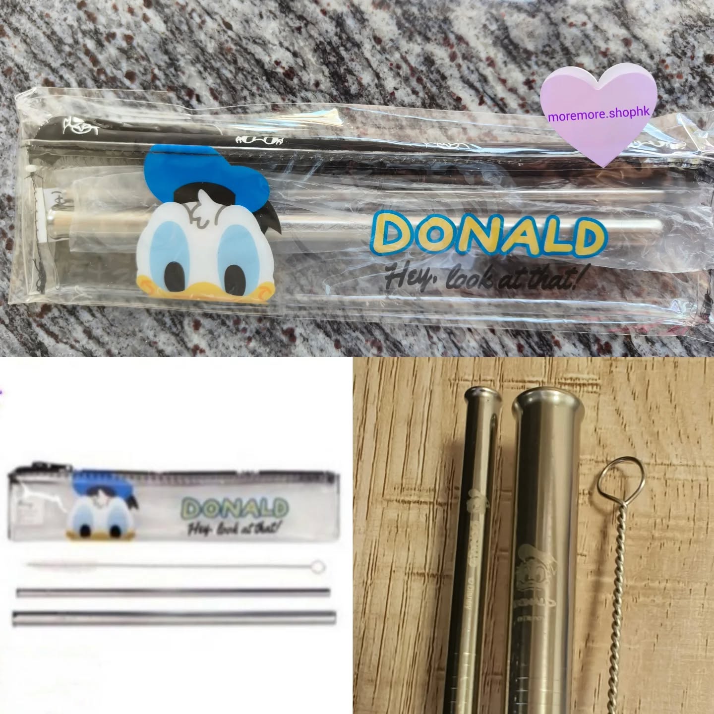 現貨💜正版💜唐老鴨 304不鏽鋼飲管set😃