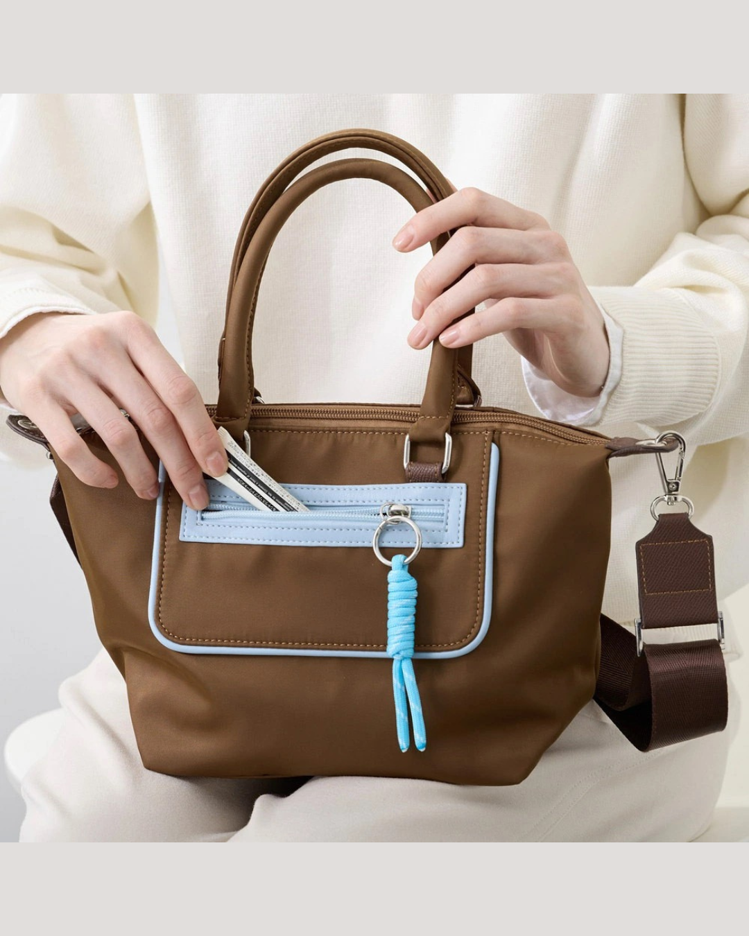 日本代購【 2026新款 日本直送 Rootote 撞色包邊 2WAY 輕量 尼龍手提 /斜揹袋 2WAY Shoulder Bag 】 ﻿ 