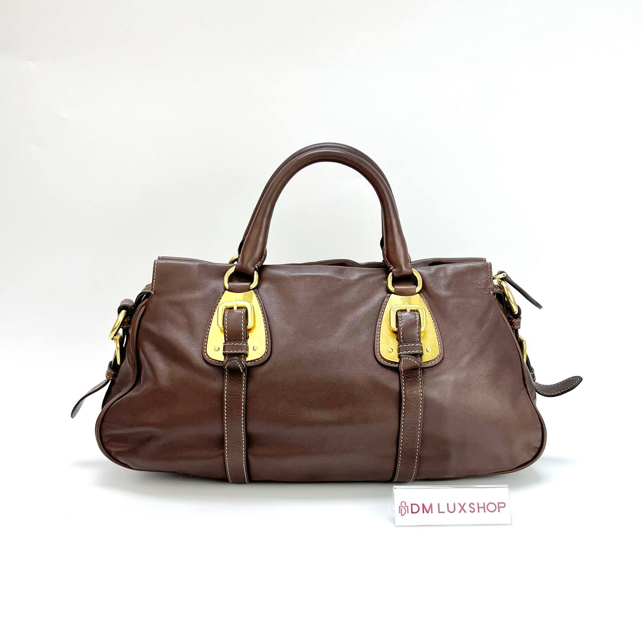 Prada Brown Leather Tote Bag GHW
