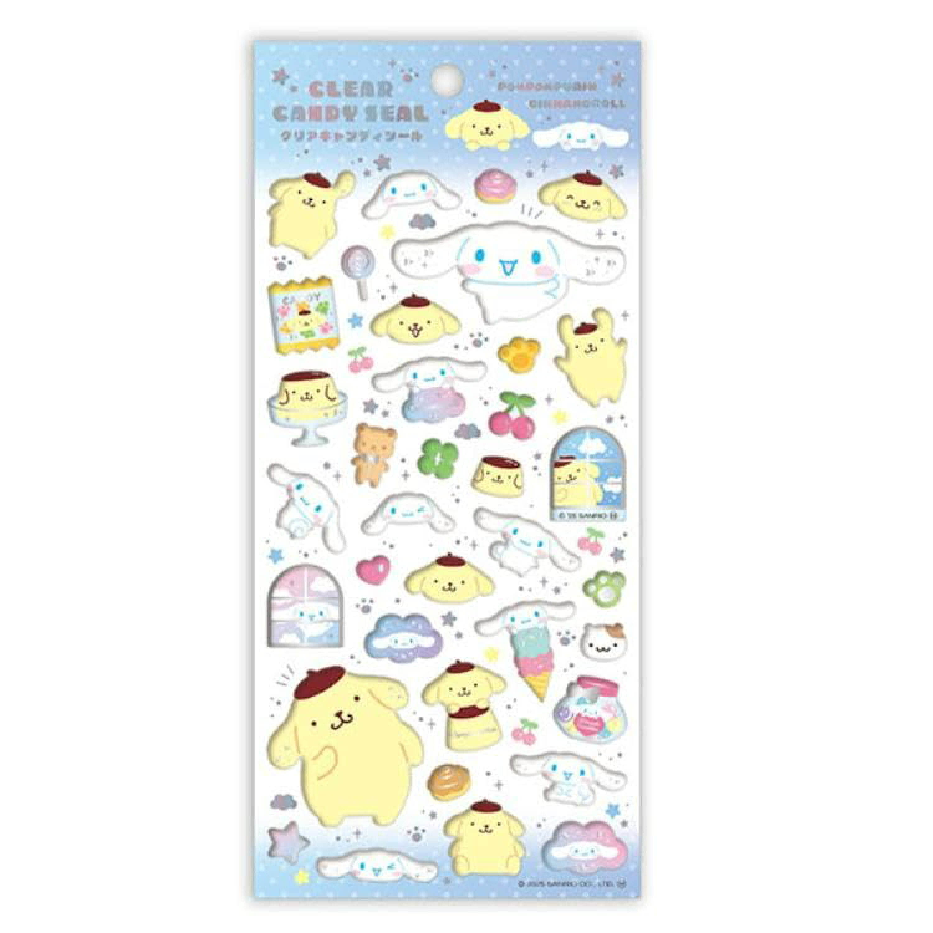 Sanrio透明3D貼紙 -  布丁狗 & 玉桂狗