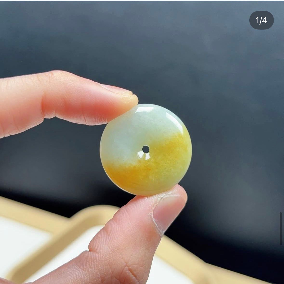 半山水黃翡平安扣