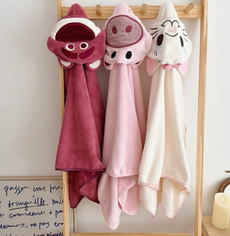 DISNEY超細纖維卡通浴袍斗篷