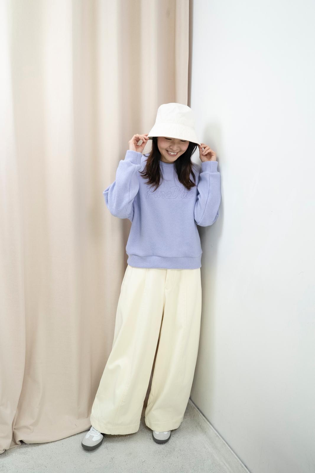 可機洗免燙軟糯文字上衣（淡紫色）