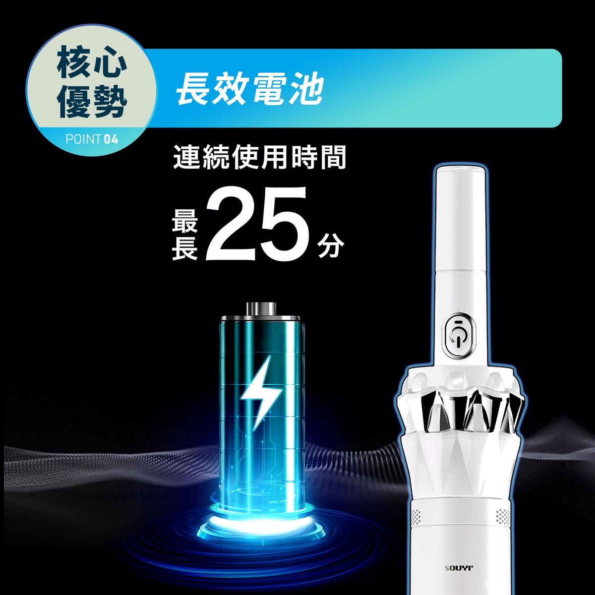 SOUYI SY-120N slim+ 超輕量無線吸塵機