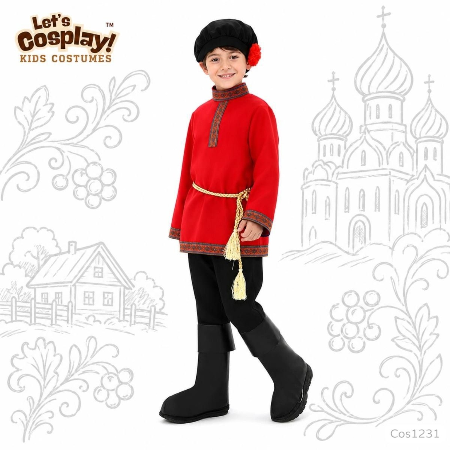 俄羅斯男童民族服裝 Russia Boy Costume International Day 角色扮演