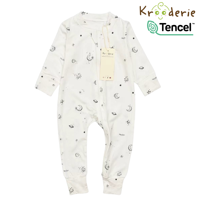 Krooderie TENCEL Baby Zip Romper Sleepwear Bodysuit Jumpsuit