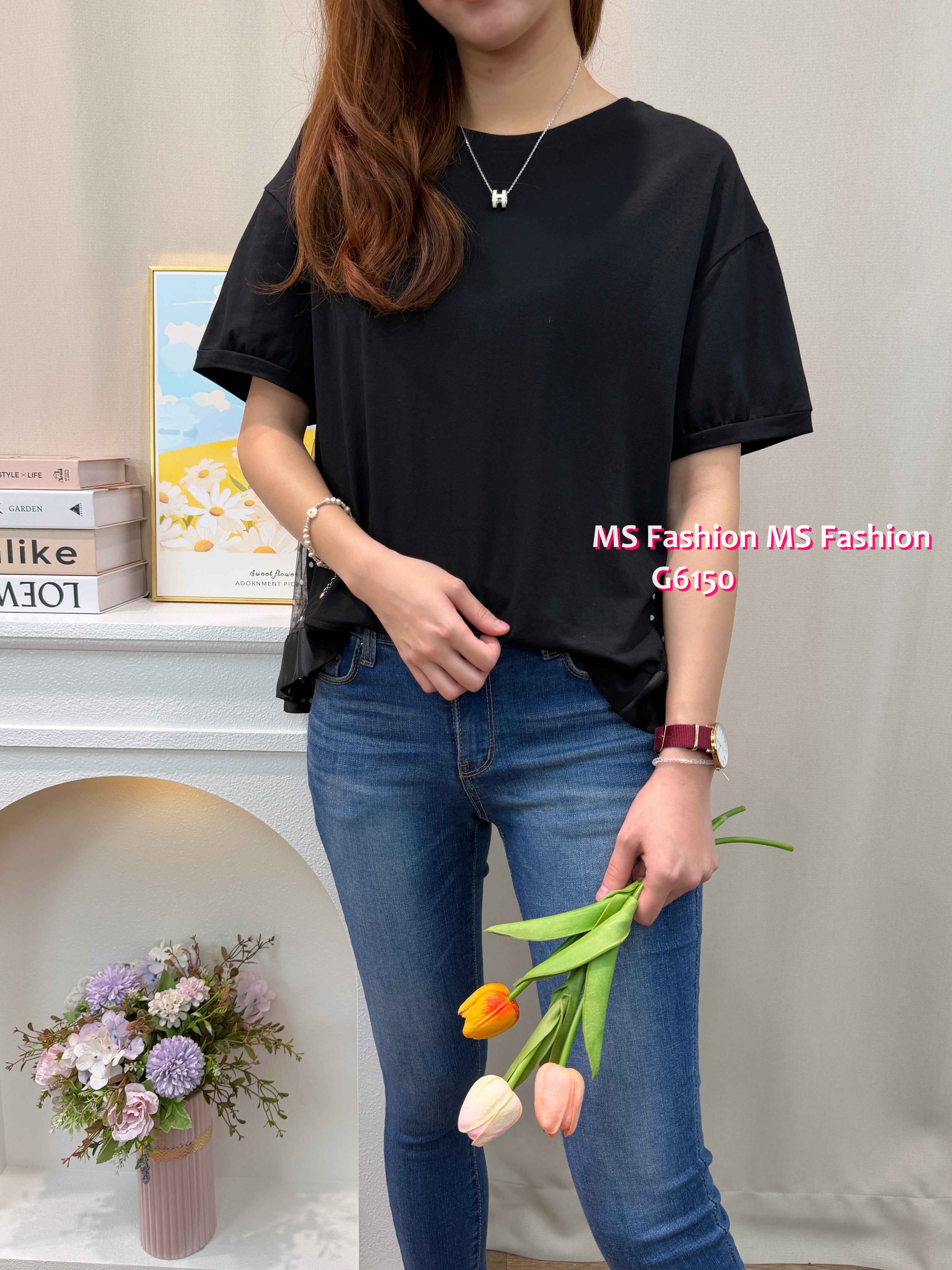 G6150 韓國🇰🇷後拼波點紗top