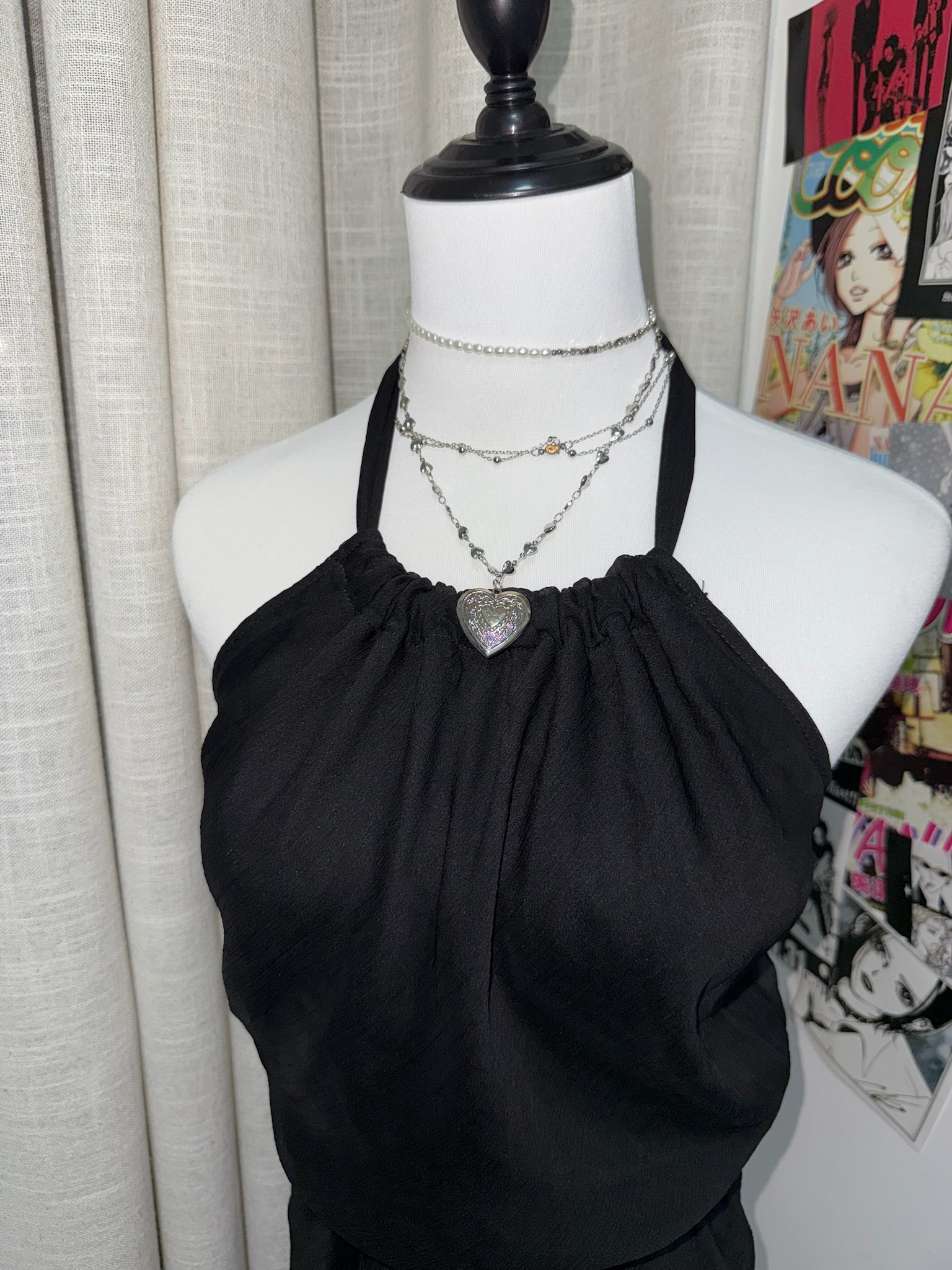 Halter Neck Drawstring Waist Dress 