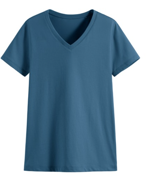 快乾棉V領T恤-女